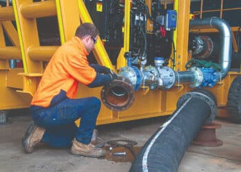 Pumps being hooked for testing in the Truflo Pumps test bay. Image: Truflo Pumps